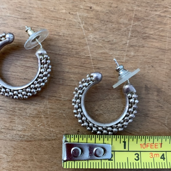 Silver Earrings - 1” beaded loops - Picture 5 of 8